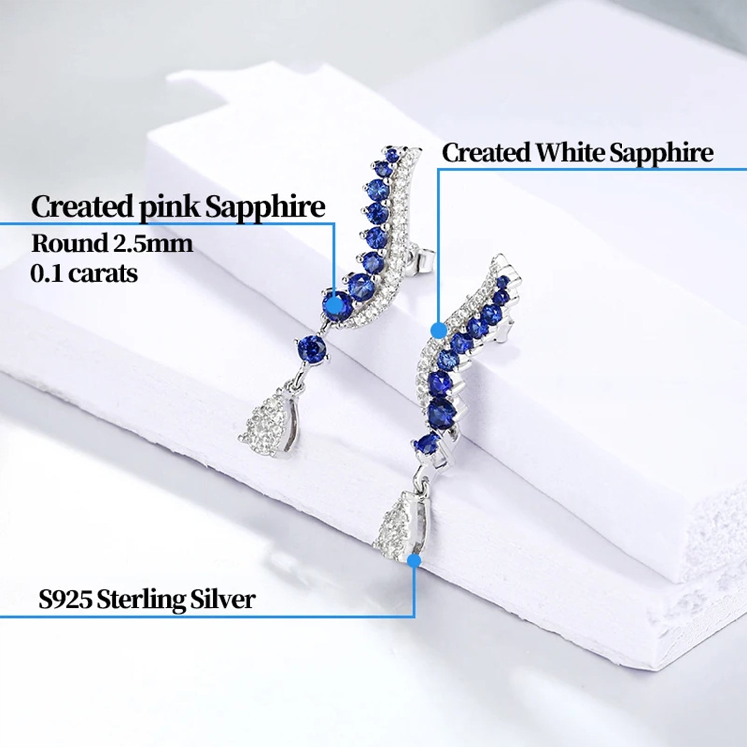 Blue Sapphire Elegance Drop Earrings